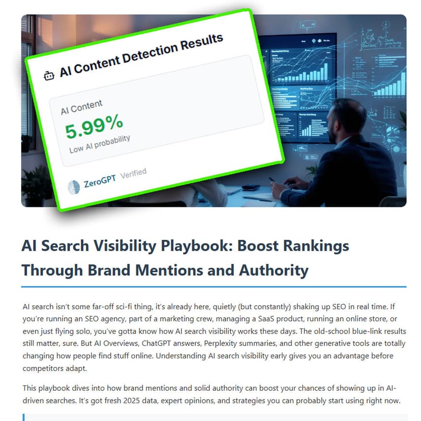 ZeroGPT result showing 2-8% AI