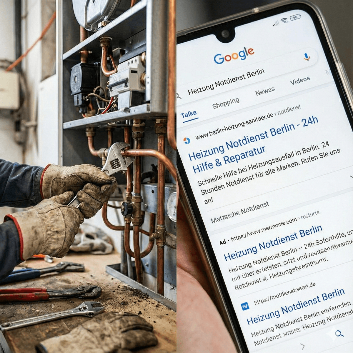 Handwerker bei der Arbeit - erfolgreiches SEO für Handwerksbetriebe